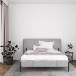 Bedroom consisting of bed with side table